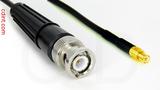 Coaxial Cable, BNC to MCX plug (male contact), RG174 low noise, 1 foot, 50 ohm