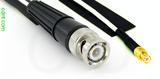 Coaxial Cable, BNC to MCX plug (male contact), RG196 low noise, 1 foot, 50 ohm