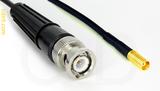 Coaxial Cable, BNC to MCX jack (female contact), RG174, 1 foot, 50 ohm