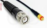 Coaxial Cable, BNC to 10-32 (Microdot compatible) female, RG174 low loss, 3 foot, 50 ohm