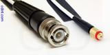 Coaxial Cable, BNC to 10-32 (Microdot compatible) female, RG188, 1 foot, 50 ohm