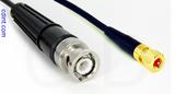 Coaxial Cable, BNC to 10-32 hex (Microdot compatible), RG174, 1 foot, 50 ohm