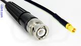 Coaxial Cable, BNC to SSMC, RG174 low noise, 1 foot, 50 ohm