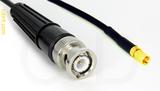 Coaxial Cable, BNC to SSMC, RG174 flexible (TPR jacket), 1 foot, 50 ohm