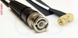 Coaxial Cable, BNC to SMA 90 degree (right angle), RG188, 1 foot, 50 ohm