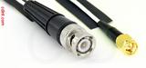 Coaxial Cable, BNC to SMA, RG196 low noise, 1 foot, 50 ohm