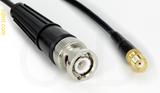 Coaxial Cable, BNC to SMA female, RG174 low noise, 1 foot, 50 ohm