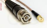 Coaxial Cable, BNC to SMA female reverse polarity, RG316 double shielded, 1 foot, 50 ohm