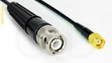 Coaxial Cable, BNC to SMA reverse polarity, RG174, 1 foot, 50 ohm