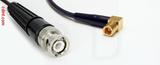 Coaxial Cable, BNC to SMB 90 degree (right angle) plug (female contact), RG174, 1 foot, 50 ohm