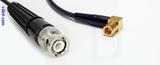 Coaxial Cable, BNC to SMB 90 degree (right angle) plug (female contact), RG174 low noise, 1 foot, 50 ohm