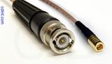 Coaxial Cable, BNC to SMB plug (female contact), RG316 double shielded, 1 foot, 50 ohm