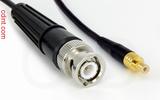 Coaxial Cable, BNC to SMB jack (male contact), RG174 flexible (TPR jacket), 1 foot, 50 ohm