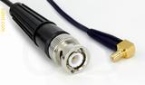 Coaxial Cable, BNC to SMB 90 degree (right angle) jack (male contact), RG174, 2 foot, 50 ohm