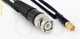 Coaxial Cable, BNC to SMC (Subvis), RG196 low noise, 1 foot, 50 ohm