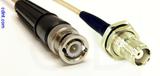 Coaxial Cable, BNC to TNC bulkhead mount female, RG316 double shielded, 24 foot, 50 ohm