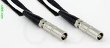 Coaxial Cable, L00 (Lemo 00 compatible) female to L00 (Lemo 00 compatible) female, RG188, 1 foot, 50 ohm