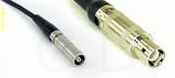 Coaxial Cable, L00 (Lemo 00 compatible) female to L1 (Lemo 1 compatible), RG174 flexible (TPR jacket), 1 foot, 50 ohm