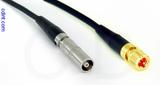 Coaxial Cable, L00 (Lemo 00 compatible) female to 10-32 (Microdot compatible), RG174, 1 foot, 50 ohm