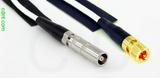 Coaxial Cable, L00 (Lemo 00 compatible) female to 10-32 (Microdot compatible), RG188, 1 foot, 50 ohm