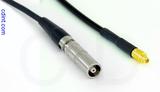 Coaxial Cable, L00 (Lemo 00 compatible) female to MMCX plug (male contact), RG174, 1 foot, 50 ohm