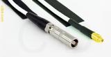 Coaxial Cable, L00 (Lemo 00 compatible) female to MMCX plug (male contact), RG188, 1 foot, 50 ohm