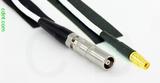 Coaxial Cable, L00 (Lemo 00 compatible) female to MMCX jack (female contact), RG188, 1 foot, 50 ohm