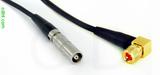 Coaxial Cable, L00 (Lemo 00 compatible) female to 10-32 (Microdot compatible) 90 degree (right angle), RG174 low noise, 50 foot, 50 ohm