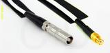 Coaxial Cable, L00 (Lemo 00 compatible) female to MCX plug (male contact), RG188, 1 foot, 50 ohm