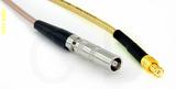 Coaxial Cable, L00 (Lemo 00 compatible) female to MCX plug (male contact), RG316, 1 foot, 50 ohm