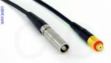 Coaxial Cable, L00 (Lemo 00 compatible) female to 10-32 (Microdot compatible) female, RG174, 1 foot, 50 ohm