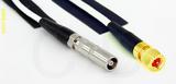 Coaxial Cable, L00 (Lemo 00 compatible) female to 10-32 hex (Microdot compatible), RG188, 1 foot, 50 ohm