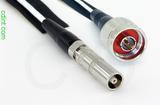 Coaxial Cable, L00 (Lemo 00 compatible) female to N, RG196 low noise, 24 foot, 50 ohm
