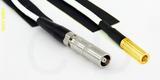 Coaxial Cable, L00 (Lemo 00 compatible) female to SSMB, RG188, 1 foot, 50 ohm