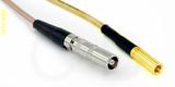 Coaxial Cable, L00 (Lemo 00 compatible) female to SSMB, RG316, 1 foot, 50 ohm