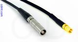 Coaxial Cable, L00 (Lemo 00 compatible) female to SSMC, RG174 flexible (TPR jacket), 1 foot, 50 ohm