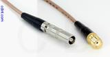 Coaxial Cable, L00 (Lemo 00 compatible) female to SMA female, RG316, 1 foot, 50 ohm