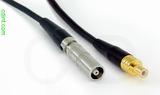 Coaxial Cable, L00 (Lemo 00 compatible) female to SMB jack (male contact), RG174, 1 foot, 50 ohm