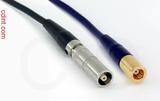 Coaxial Cable, L00 (Lemo 00 compatible) female to SMB plug (female contact), RG174 low noise, 1 foot, 50 ohm