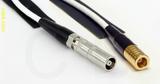 Coaxial Cable, L00 (Lemo 00 compatible) female to SMB plug (female contact), RG188, 1 foot, 50 ohm