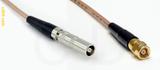 Coaxial Cable, L00 (Lemo 00 compatible) female to SMC (Subvis), RG316, 1 foot, 50 ohm