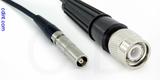 Coaxial Cable, L00 (Lemo 00 compatible) female to TNC, RG174 flexible (TPR jacket), 1 foot, 50 ohm