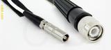 Coaxial Cable, L00 (Lemo 00 compatible) female to TNC, RG188, 1 foot, 50 ohm