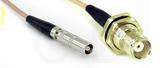 Coaxial Cable, L00 (Lemo 00 compatible) female to TNC bulkhead mount female, RG316, 32 foot, 50 ohm