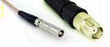 Coaxial Cable, L00 (Lemo 00 compatible) female to TNC female, RG316, 1 foot, 50 ohm