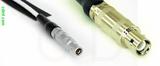 Coaxial Cable, L00 (Lemo 00 compatible) to L1 (Lemo 1 compatible), RG188 low noise, 1 foot, 50 ohm