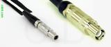 Coaxial Cable, L00 (Lemo 00 compatible) to L1 (Lemo 1 compatible), RG196 low noise, 1 foot, 50 ohm