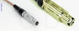 Coaxial Cable, L00 (Lemo 00 compatible) to L1 (Lemo 1 compatible), RG316 double shielded, 1 foot, 50 ohm