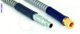 Coaxial Cable, L00 (Lemo 00 compatible) to 10-32 (Microdot compatible), RG316 armored, 1 foot, 50 ohm