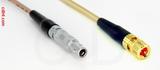 Coaxial Cable, L00 (Lemo 00 compatible) to 10-32 (Microdot compatible), RG316 double shielded, 1 foot, 50 ohm